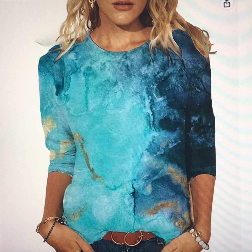FABIURT Casual 3/4 Sleeve Top